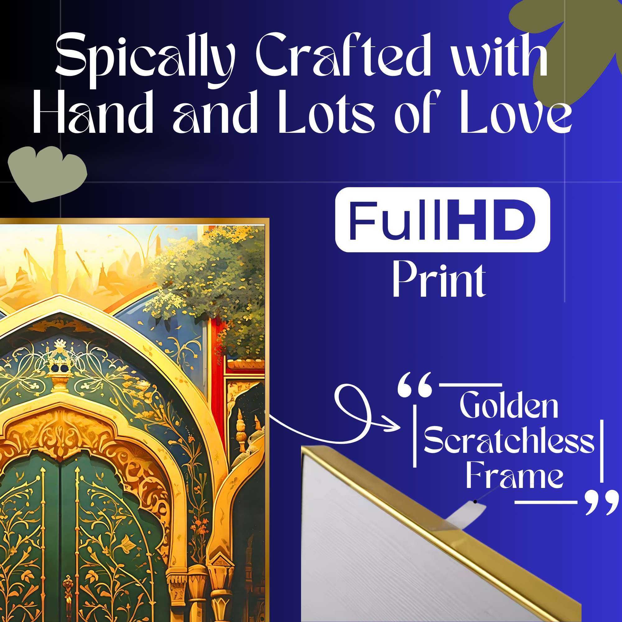 Set of Four Wall Paintings for Wall Dacoration Golden Framed Wall Paintings for Living Room & Bedroom Wall Art for Home Decoration & Office Wall Décor (13x10 inch CH-GD4-6) - Image 3